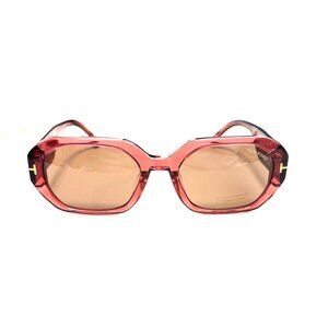 Tom Ford VERONIQUE FT0917 72E Shiny Transparent Pink/Brown Women's Sunglasses